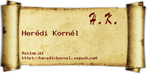 Herédi Kornél névjegykártya